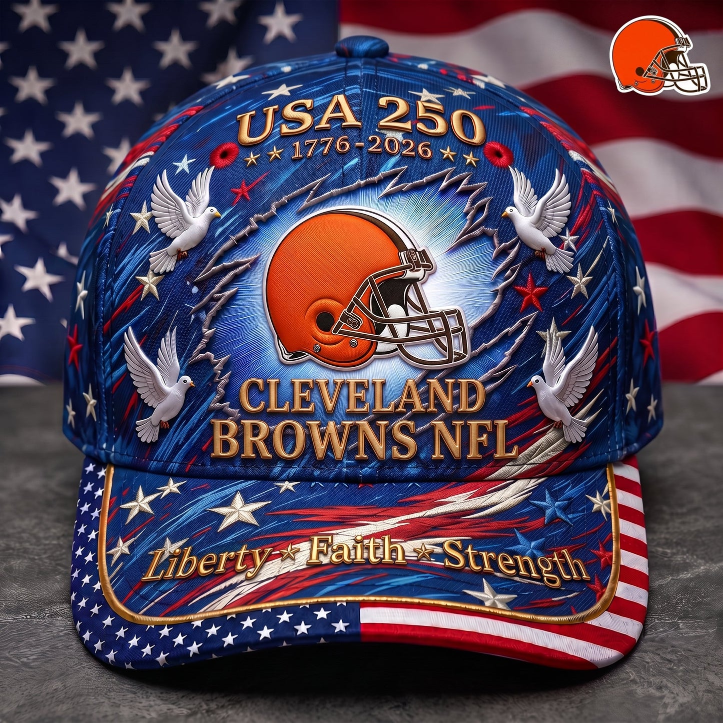 Premium NFL x CLE 250 Years Anniversary Of Freedom Cap V4  260626