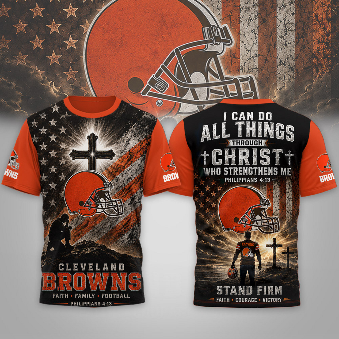 Premium NFL x CLE Faith Family 3D Shirt