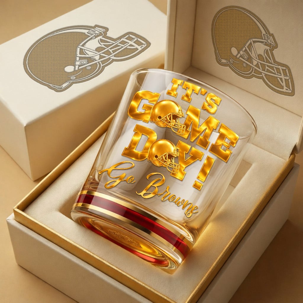 Premium NFL x CLE Game Day Whiskey Glass NDT NHM 270126