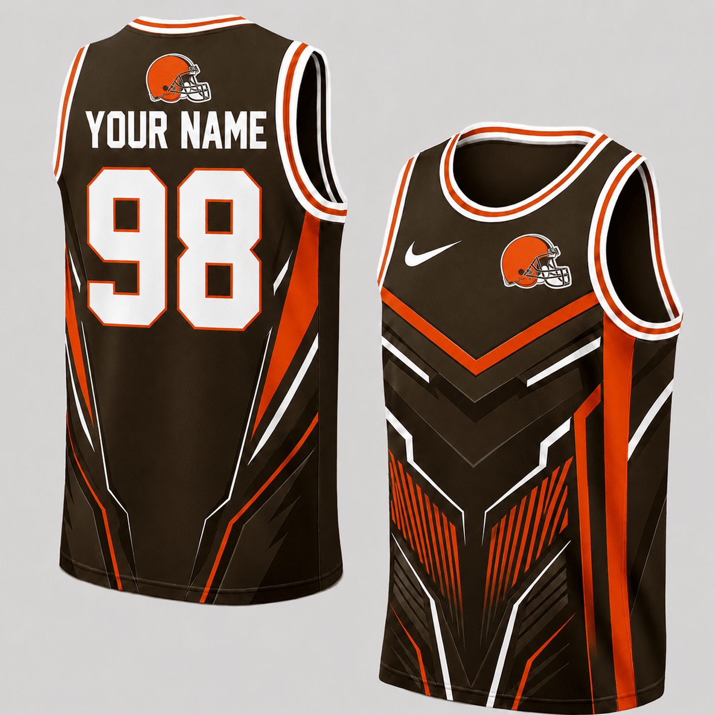 Premium NFL x CLE Personalized Football Fan Tank Top Custom Name Number Sport Shirt 220626