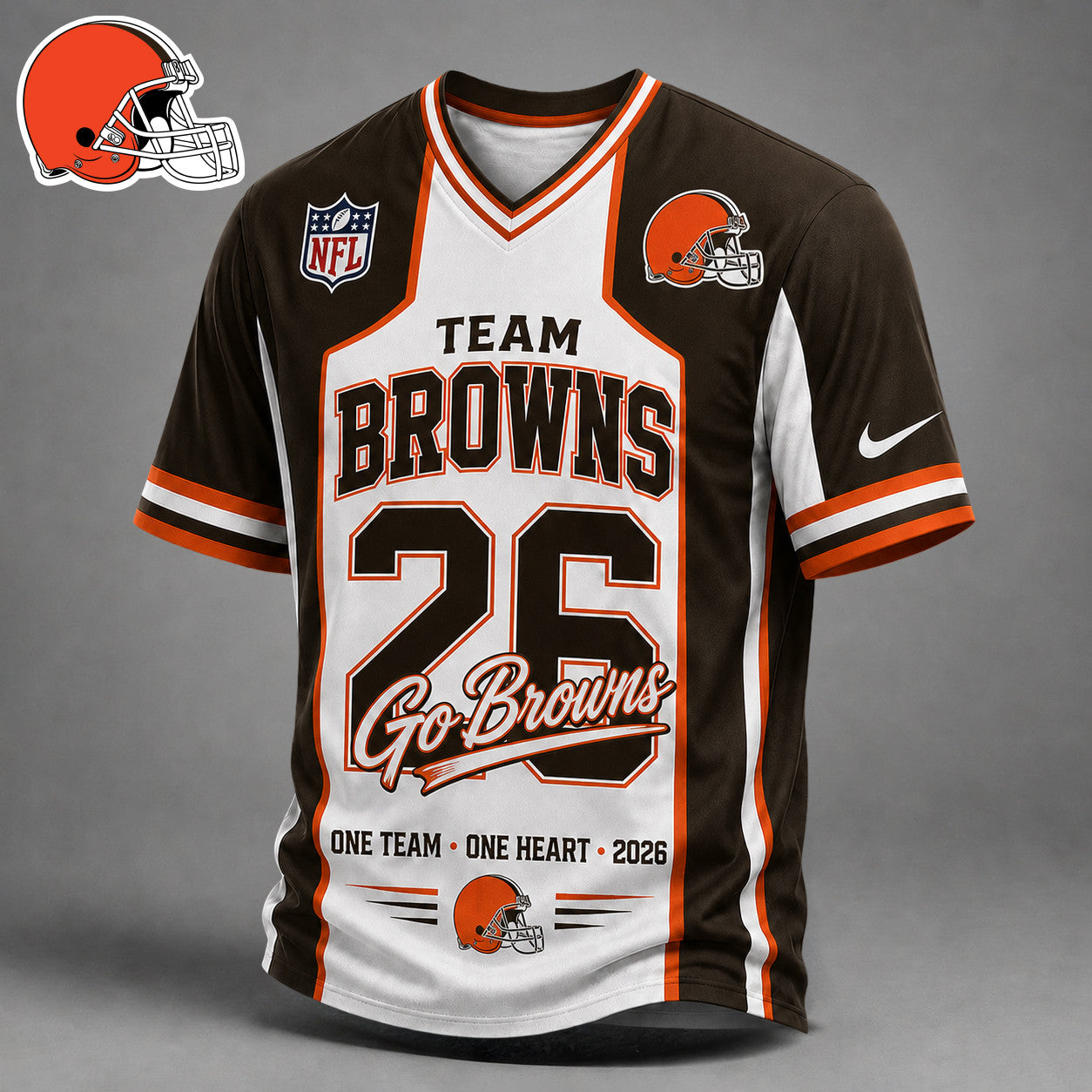 Premium NFL x CLE Team Pride V-Neck Shirt limited editions NDT LVH 010626