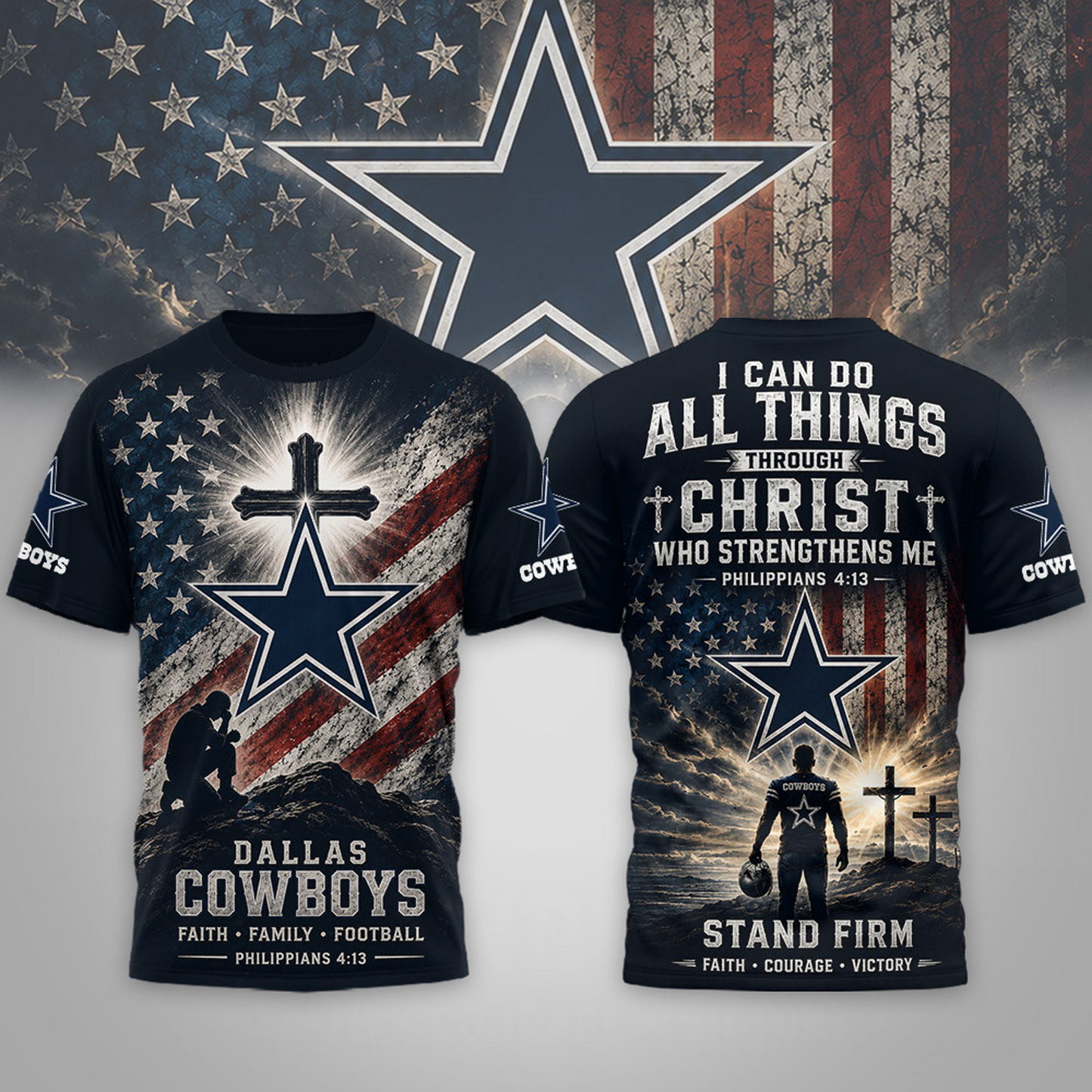 Premium NFL x DAL Faith Family 3D Shirt