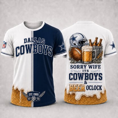 Premium NFL x DAL Sorry Wife It's Match Day And Beer Time Funny Sports Fan 3D Shirt 290626