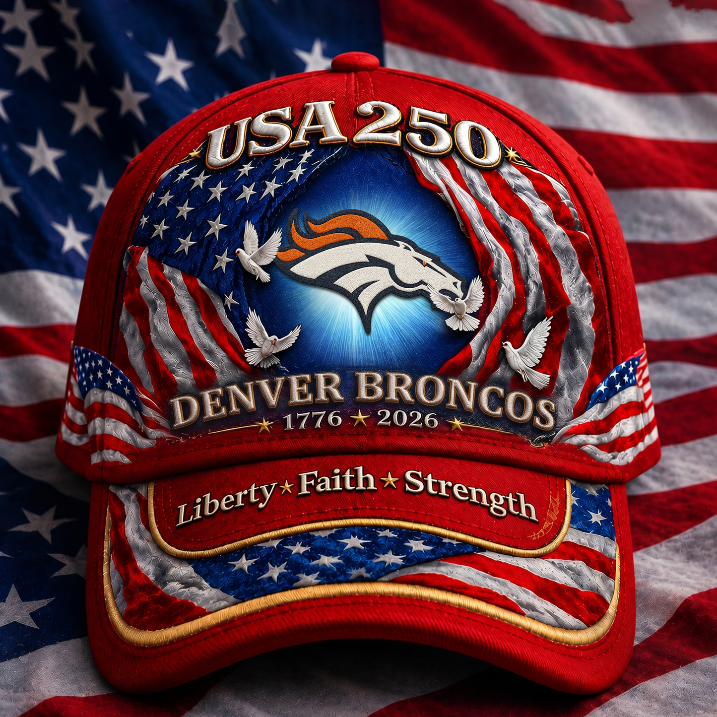 Premium NFL x DB 250 Years  Anniversary Of Freedom  Cap 220626