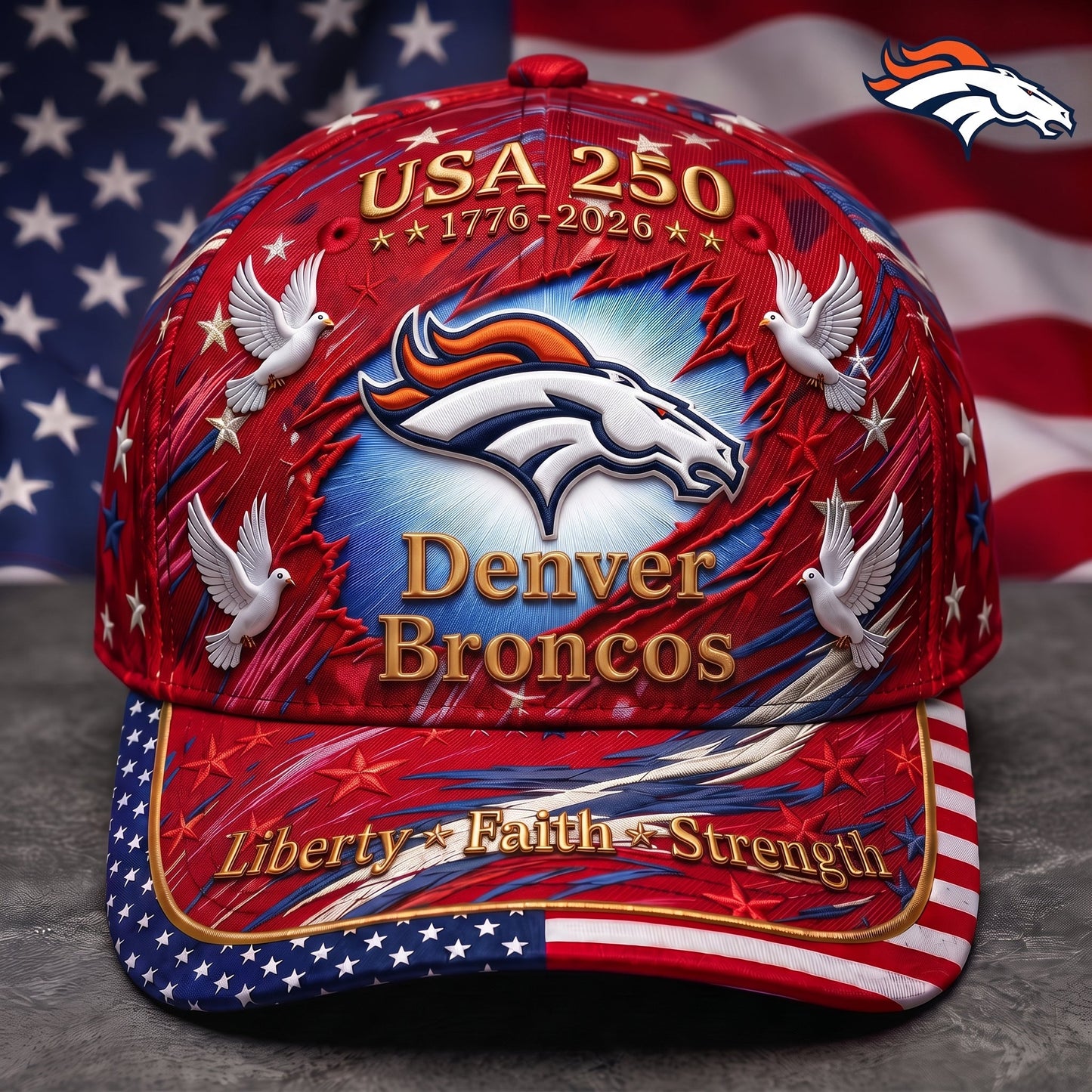 Premium NFL x DB 250 Years Anniversary Of Freedom Cap V4  260626