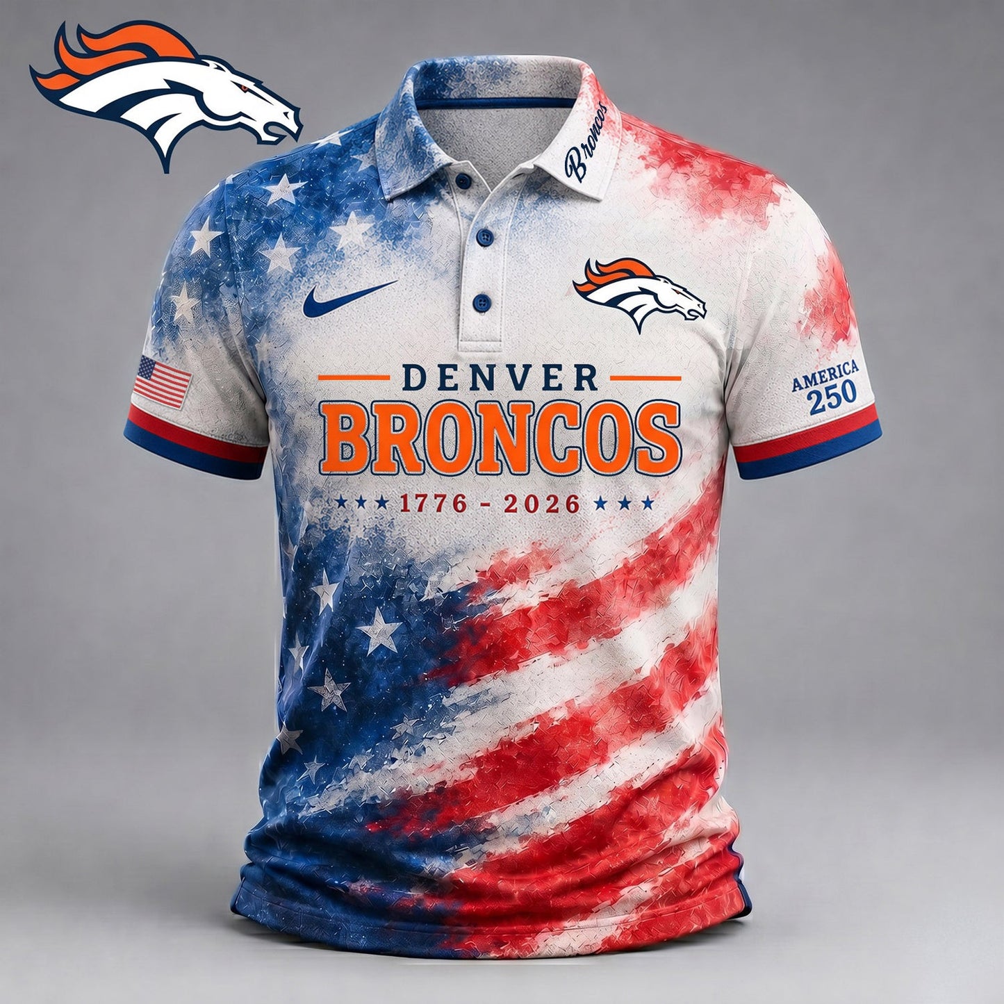 Premium NFL x DEN 250 Years Of Freedom Polo Shirt NDT NHM 150626
