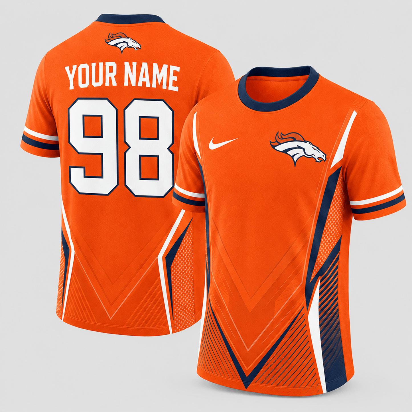 Premium NFL x DEN Custom Name Number Personalized Athletic T-Shirt 220626
