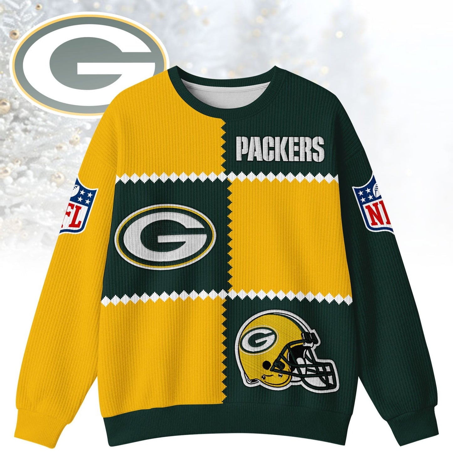 Premium NFL x GB Cozy Holiday SweatShirt NDT NHM