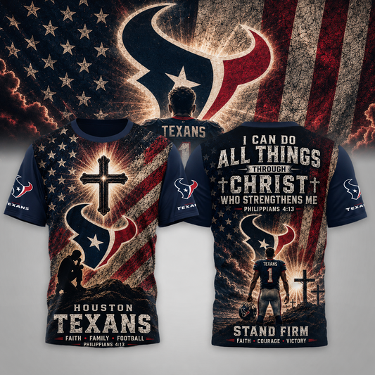 Premium NFL x HOU Faith Family 3D Shirt