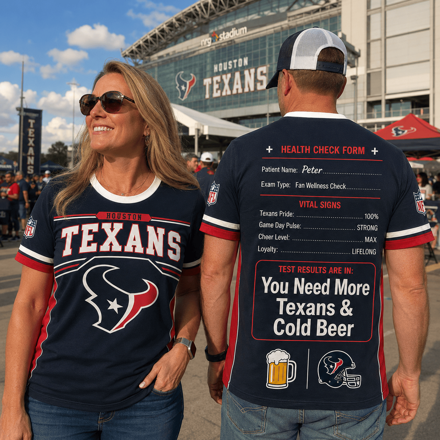 Premium NFL x HOU Funny Personalized Health Check Form 3D Shirt Football Enthusiasts 040726