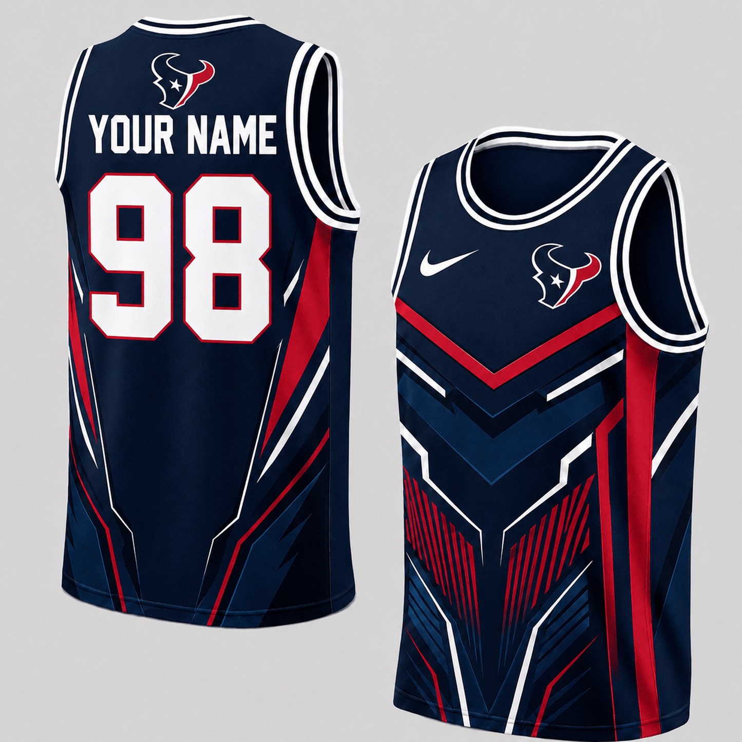 Premium NFL x HOU Personalized Football Fan Tank Top Custom Name Number Sport Shirt 220626