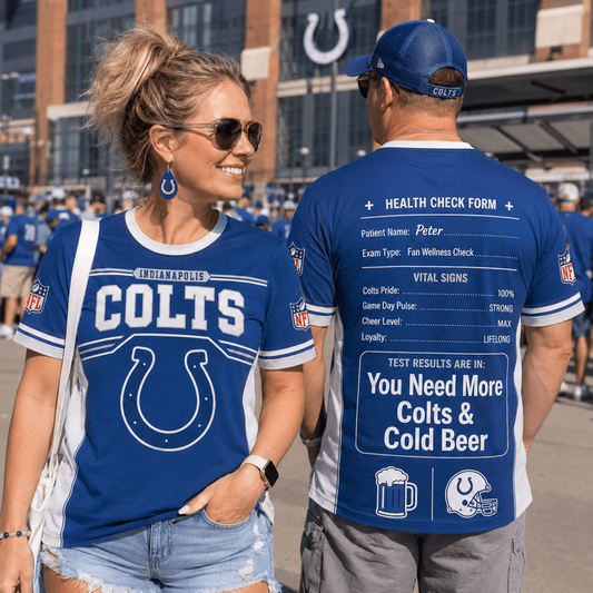 Premium NFL x IND Funny Personalized Health Check Form 3D Shirt Football Enthusiasts 040726