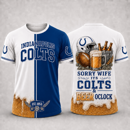 Premium NFL x IND Sorry Wife It's Match Day And Beer Time Funny Sports Fan 3D Shirt 290626