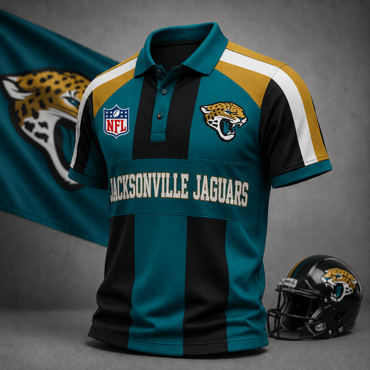 Premium NFL x JAX Heritage Stripe Rugby Polo Shirt