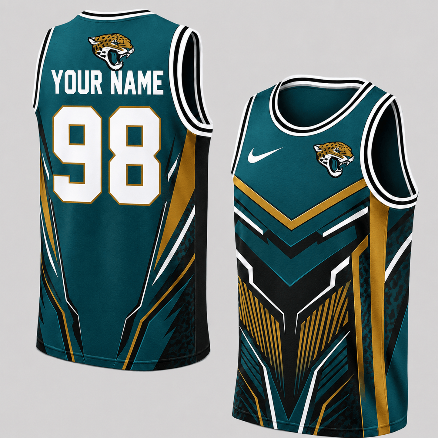 Premium NFL x JAX Personalized Football Fan Tank Top Custom Name Number Sport Shirt 220626