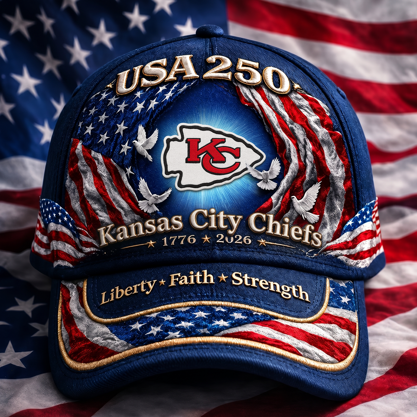 Premium NFL x KCC 250 Years  Anniversary Of Freedom  Cap 220626