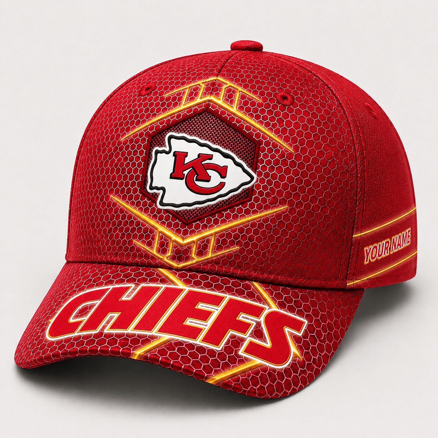 Premium NFL x KCC Honeycomb Custom Name Cap for Loyal Fans