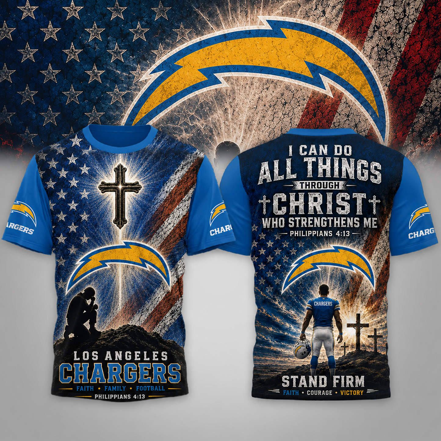 Premium NFL x LAC Faith Family 3D Shirt