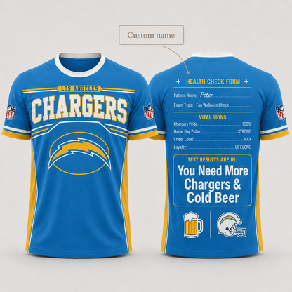 Premium NFL x LAC Funny Personalized Health Check Form 3D Shirt Football Enthusiasts 040726