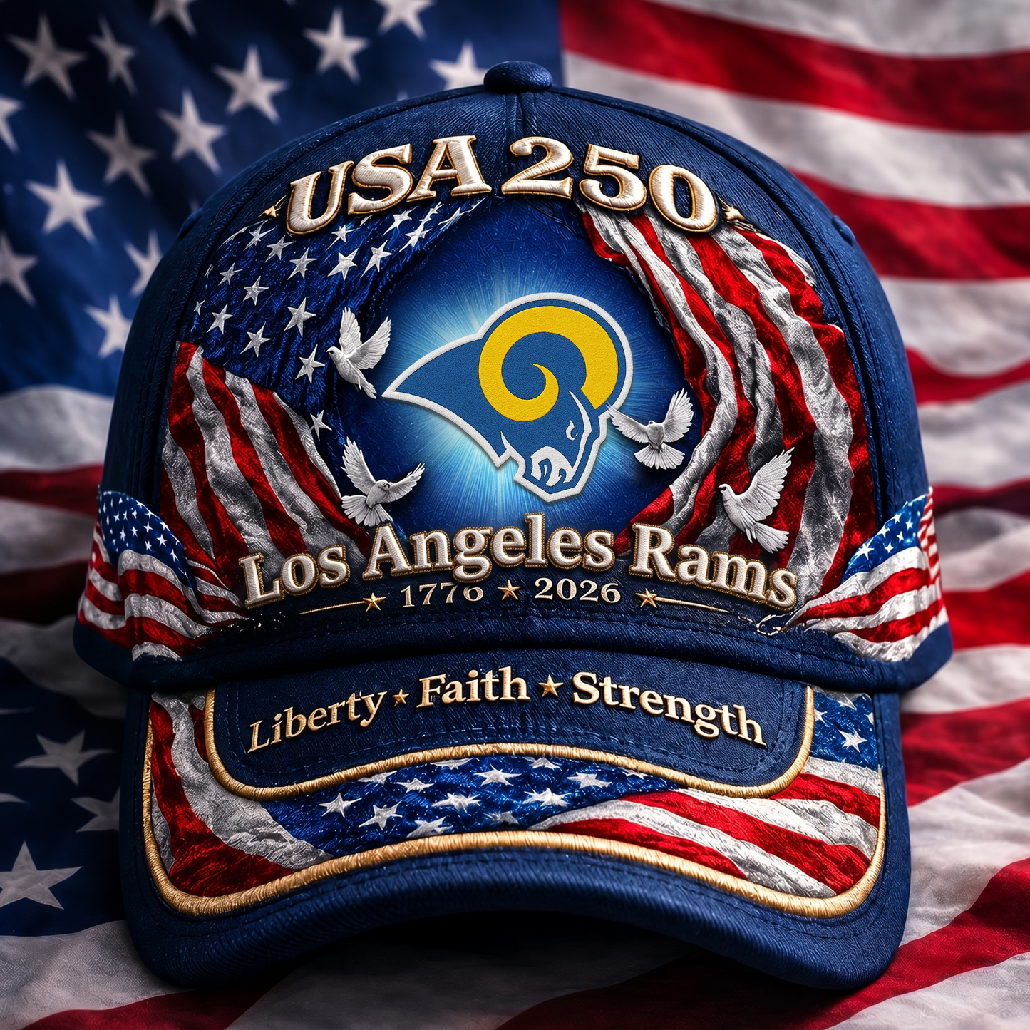 Premium NFL x LAR 250 Years  Anniversary Of Freedom  Cap 220626