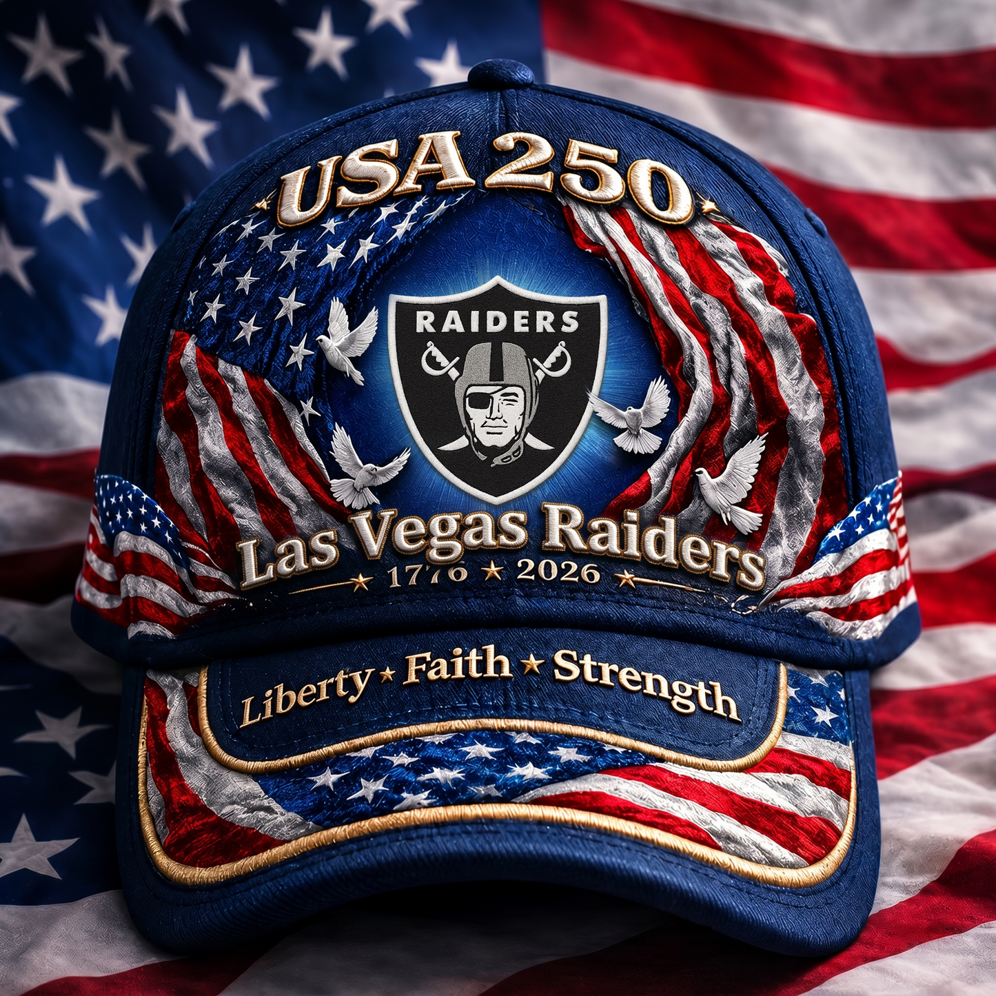 Premium NFL x LVR 250 Years  Anniversary Of Freedom  Cap 220626