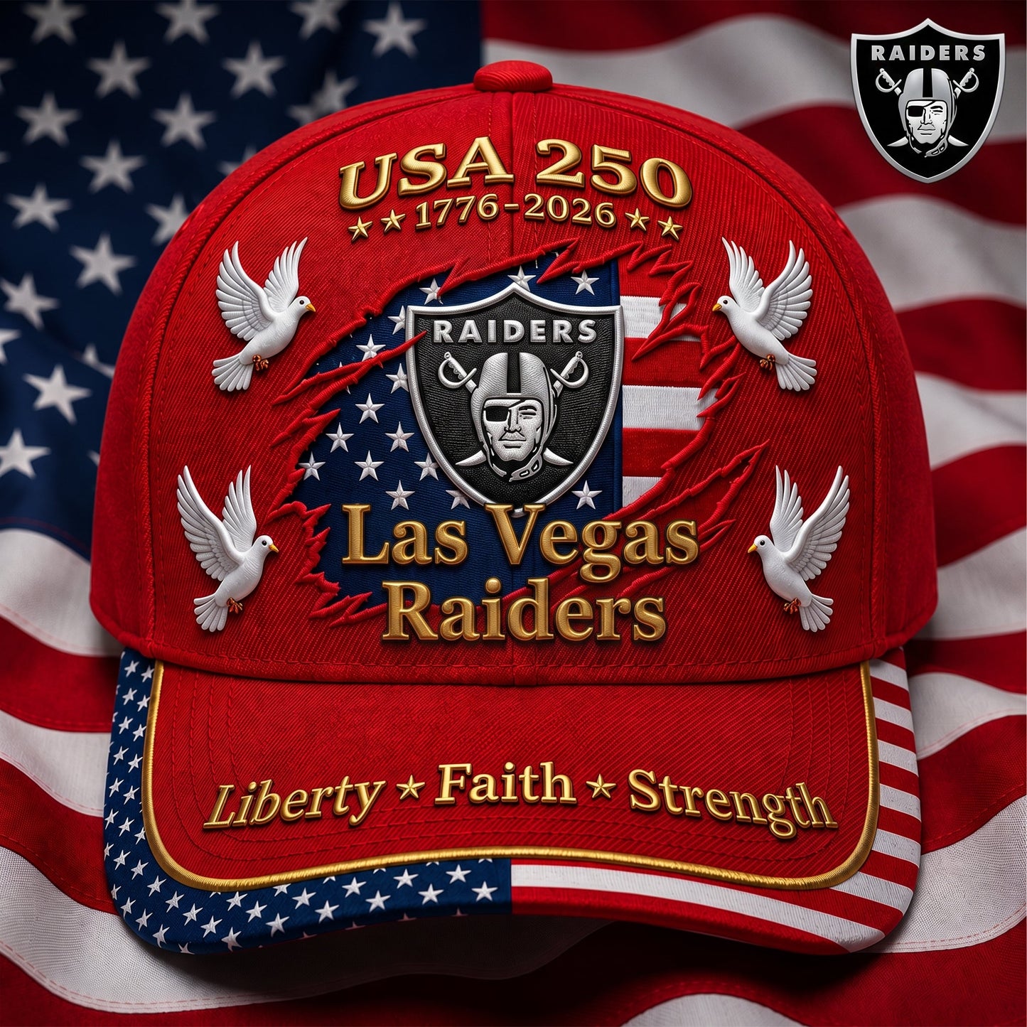 Premium NFL x LVR 250 Years Anniversary Of Freedom Cap V2  260626