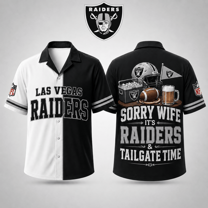 Premium NFL x LVR Funny Football Fan Hawaiian Shirt Sorry Wife It's Tailgate Time Button 300626