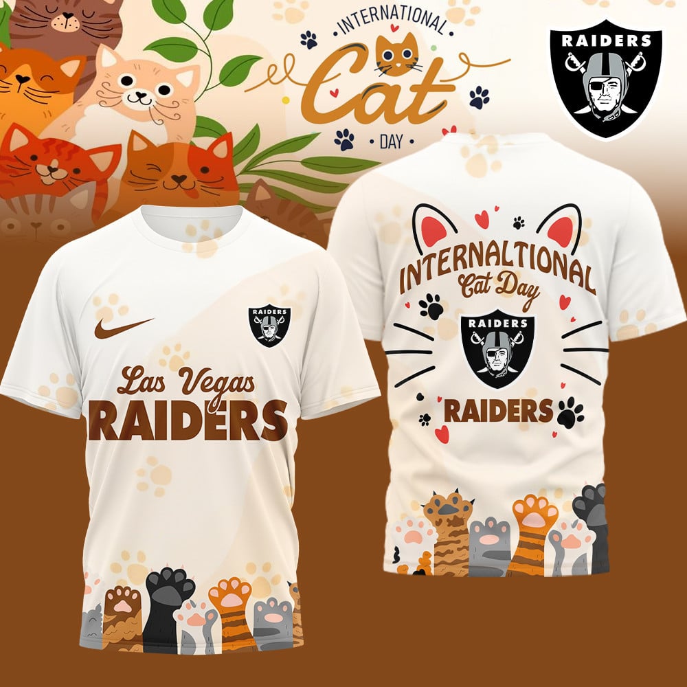 Premium NFL x Las Vegas Raiders International Cat Day 3D Shirt NDT LVH