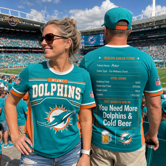 Premium NFL x MIA Funny Personalized Health Check Form 3D Shirt Football Enthusiasts 040726