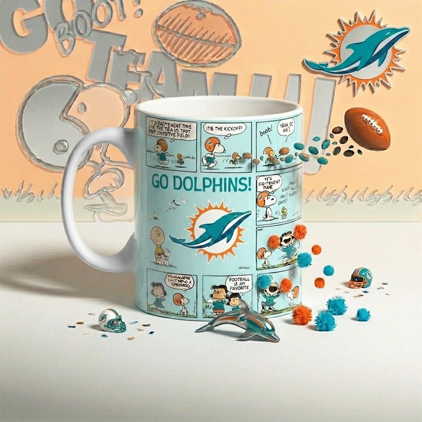 Premium NFL x MIA Peanuts Comic Mug NDT NHM 210426