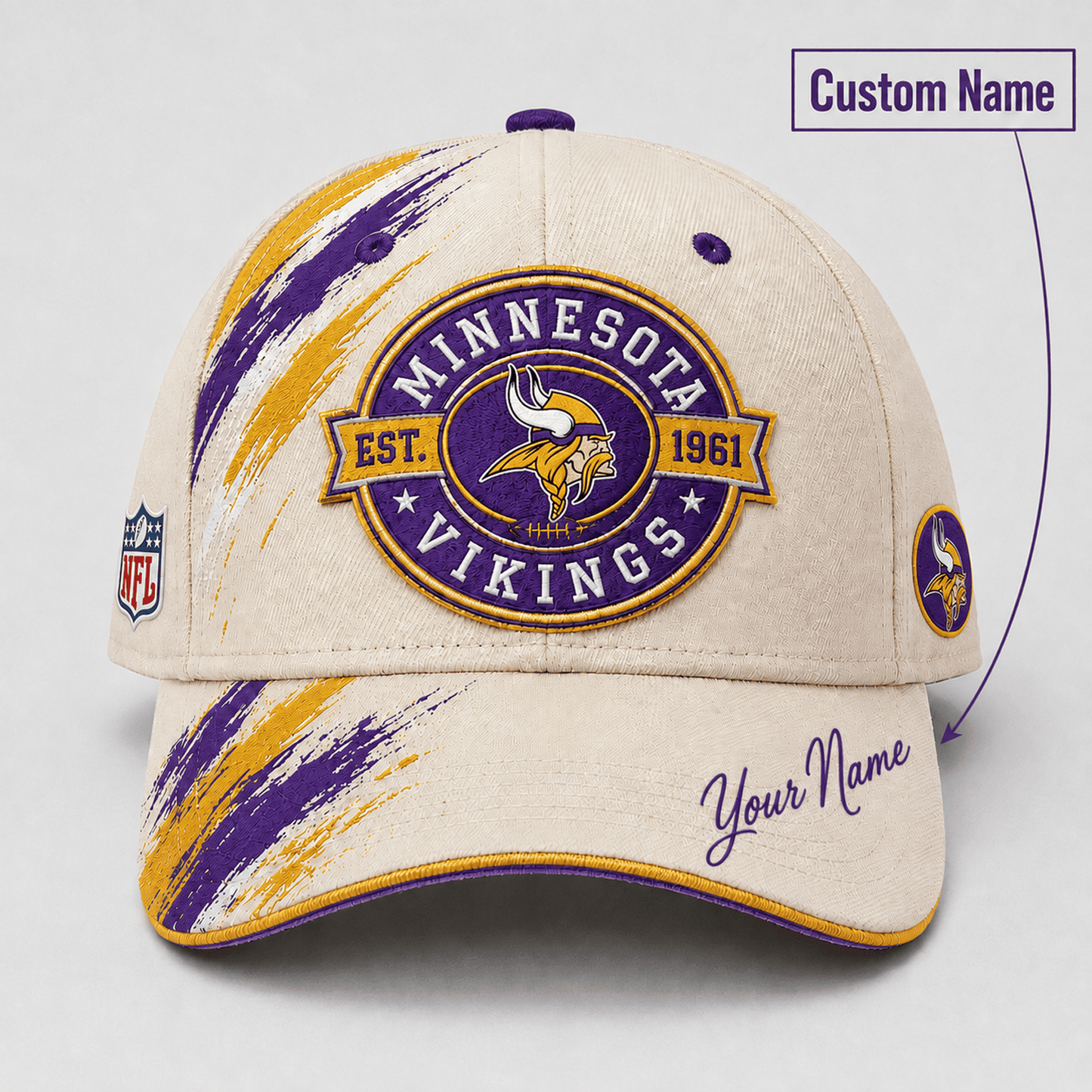 Premium NFL x MIN Custom Name Cap For Football Fans Loving Sporty Style 030726