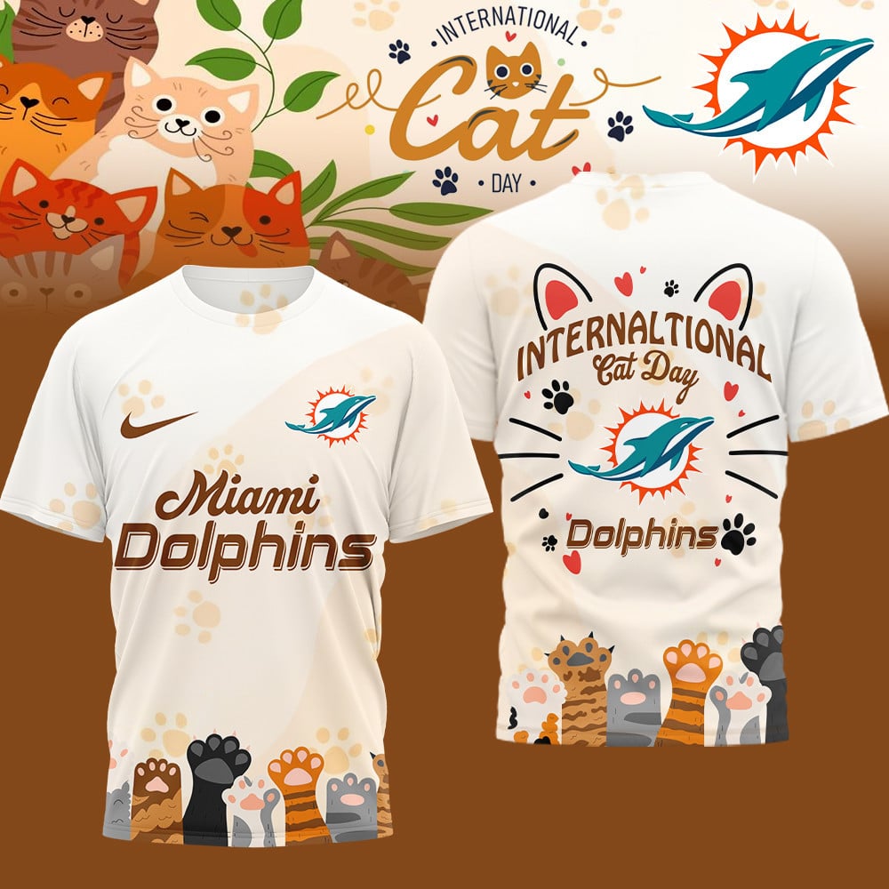 Premium NFL x Miami Dolphins International Cat Day 3D Shirt NDT LVH