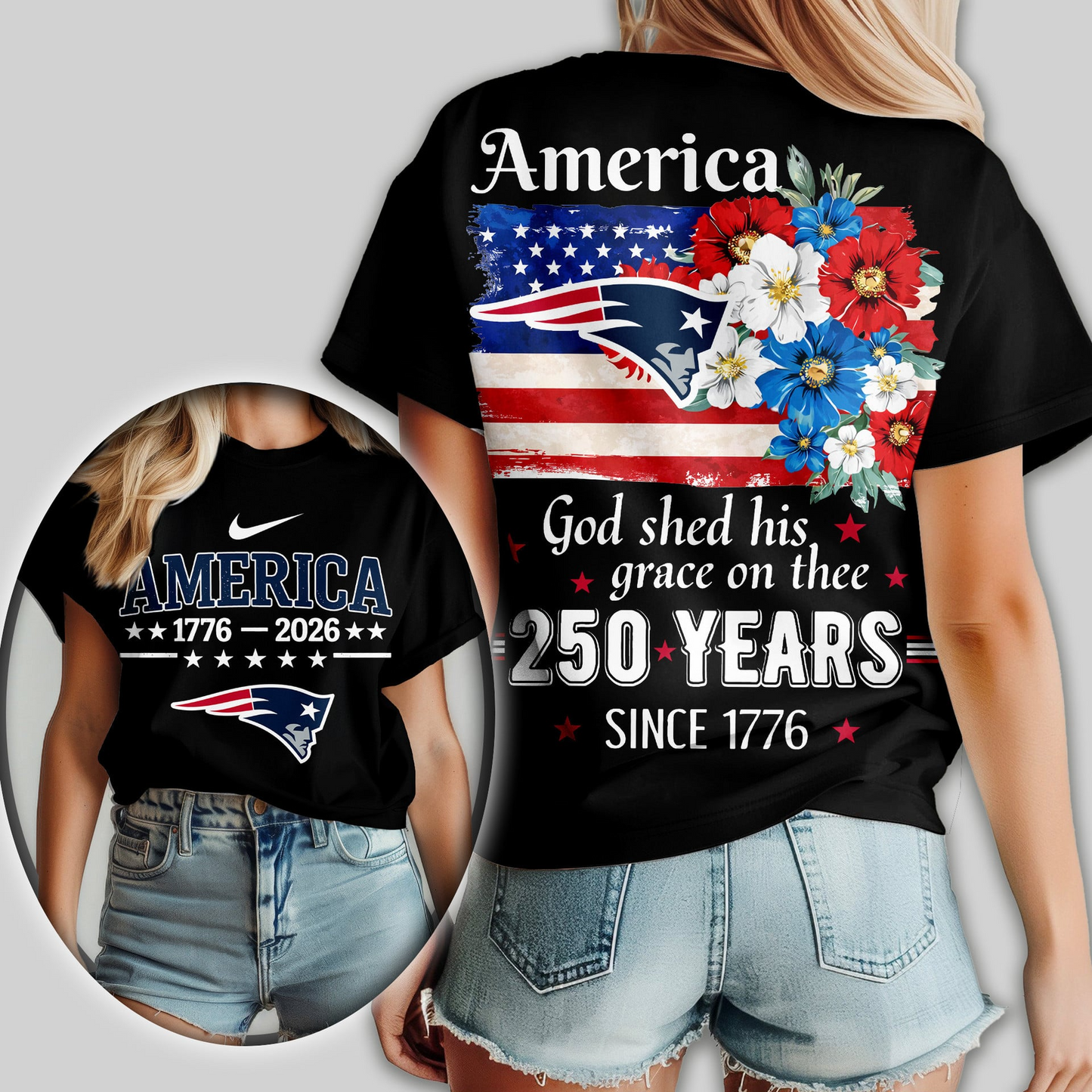 Premium NFL x NEP America God Shed His Grace On Thee Women Shirt NDT VHM