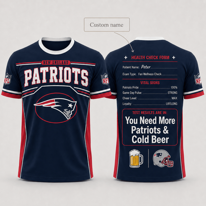 Premium NFL x NEP Funny Personalized Health Check Form 3D Shirt Football Enthusiasts 040726
