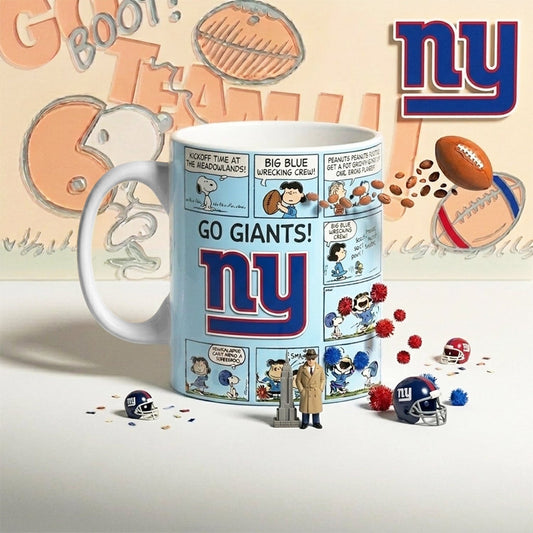 Premium NFL x NYG Peanuts Comic Mug NDT NHM 210426