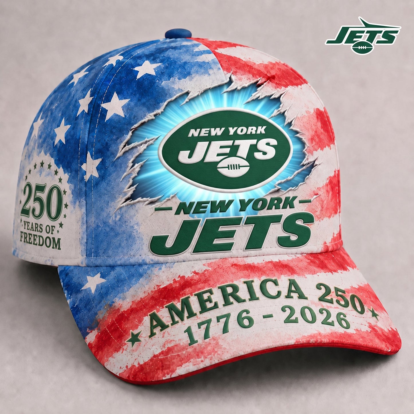 Premium NFL x NYJ EXCLUSIVE 250 Years Anniversary Of Freedom Cap 270626