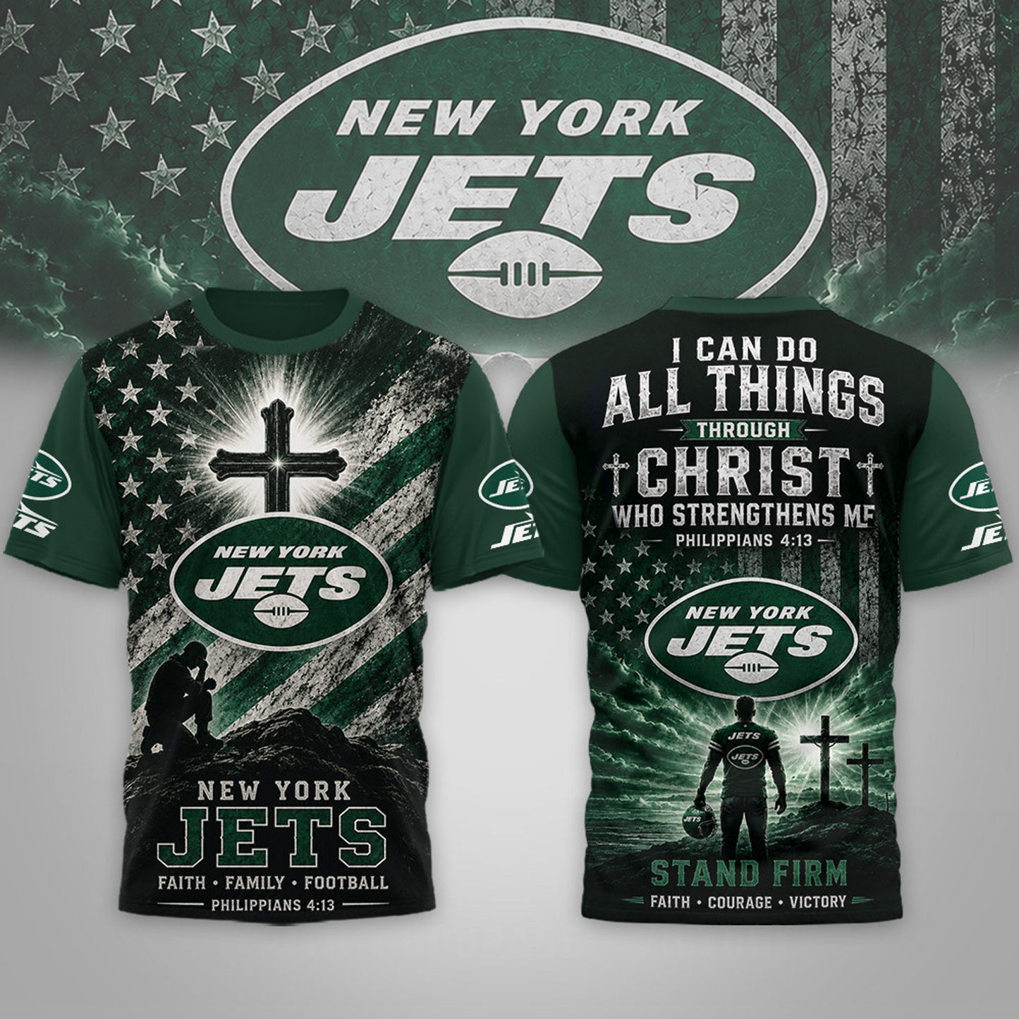 Premium NFL x NYJ Faith Family 3D Shirt