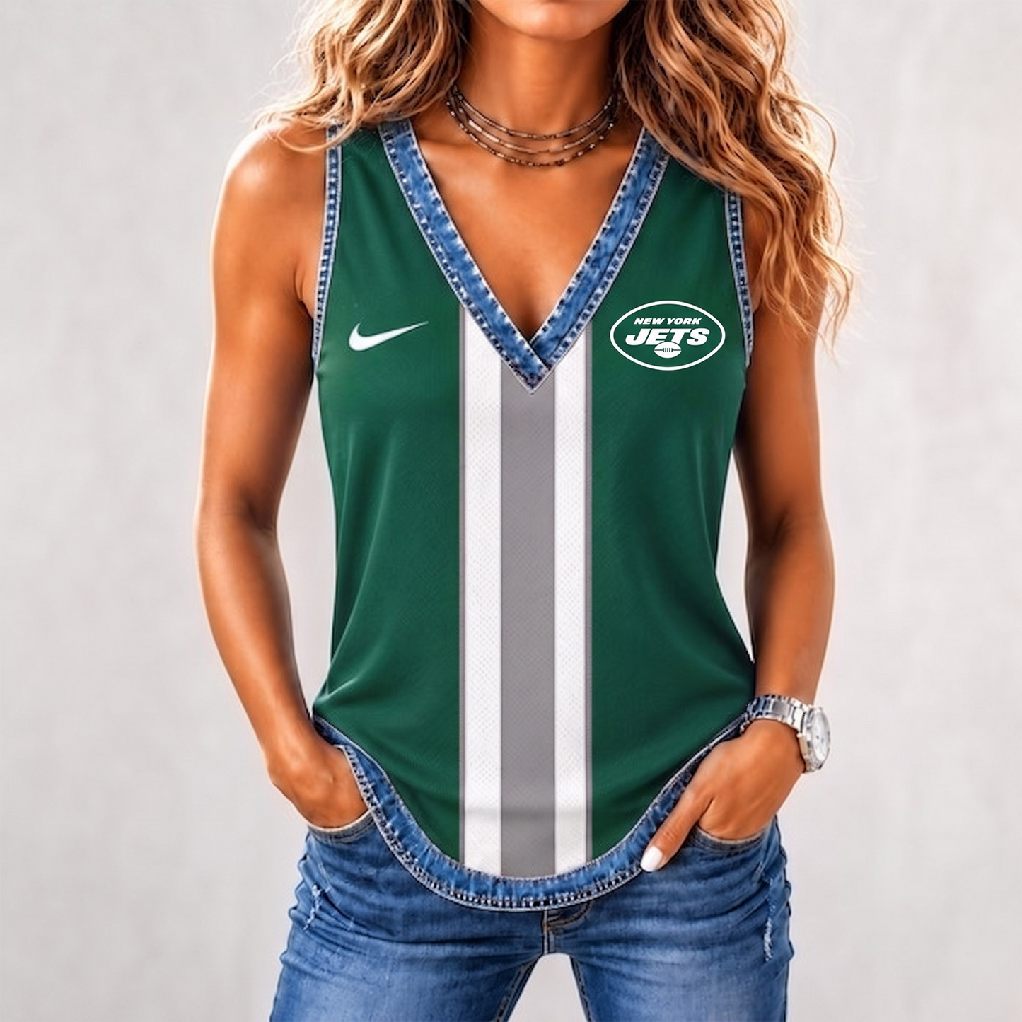 Premium NFL x NYJ Game Day Sleeveless Top Shirt