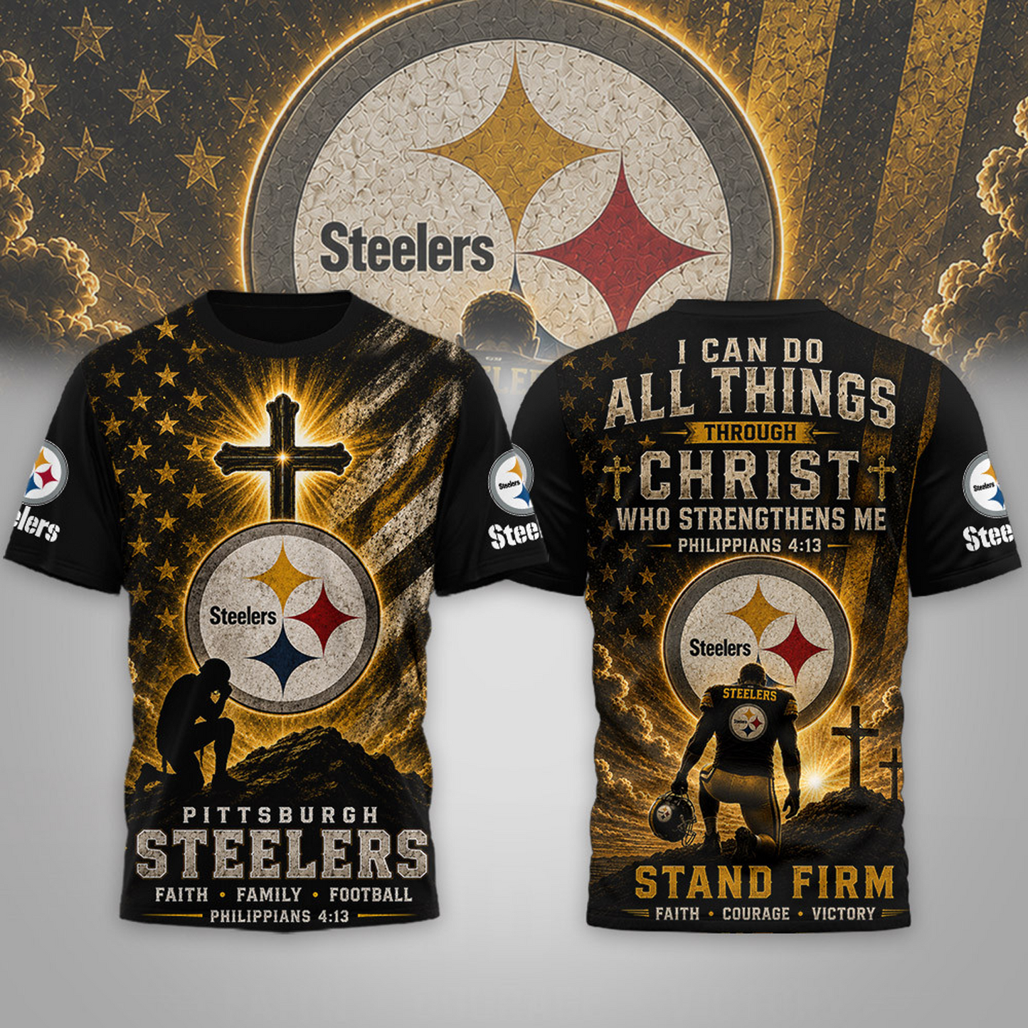 Premium NFL x PIT Faith Family 3D Shirt