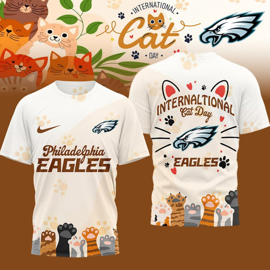 Premium NFL x Philadelphia Eagles International Cat Day 3D Shirt NDT LVH