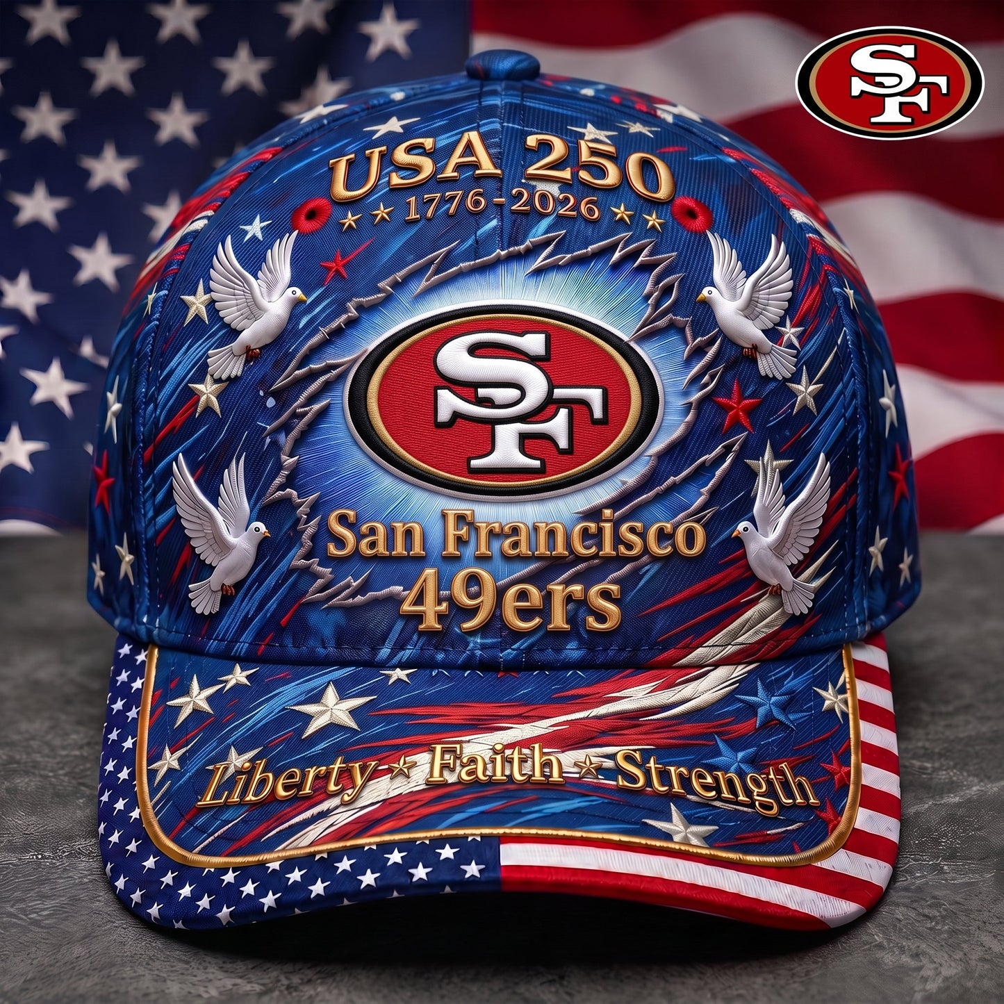 Premium NFL x SF 250 Years Anniversary Of Freedom Cap V4  260626