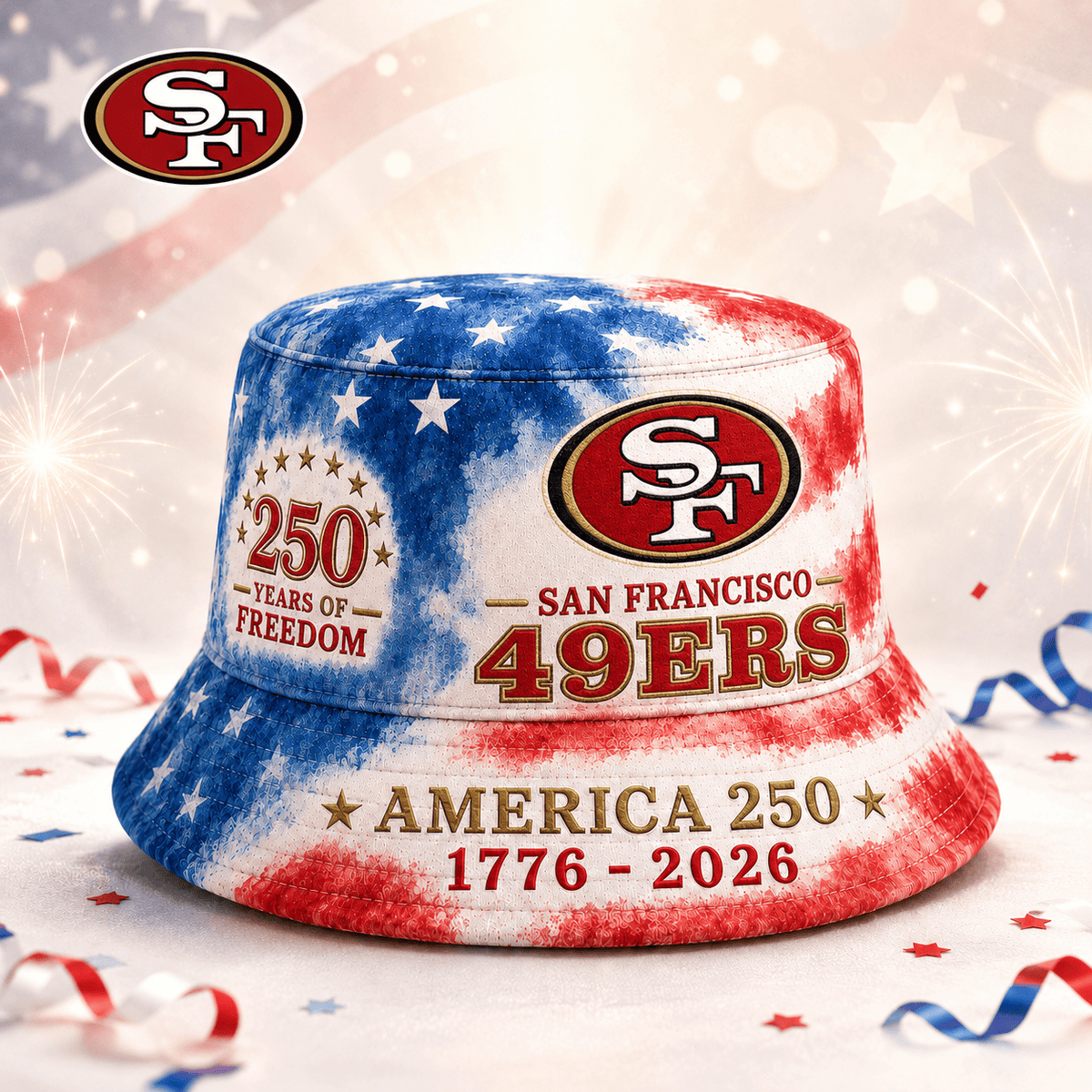 Premium NFL x SF 250 Years Of Freedom Bucket Hat 120625