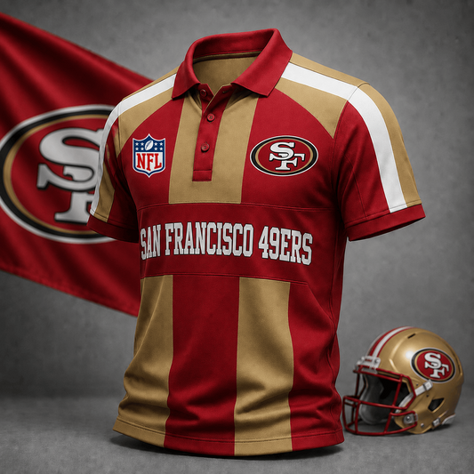 Premium NFL x SF Heritage Stripe Rugby Polo Shirt
