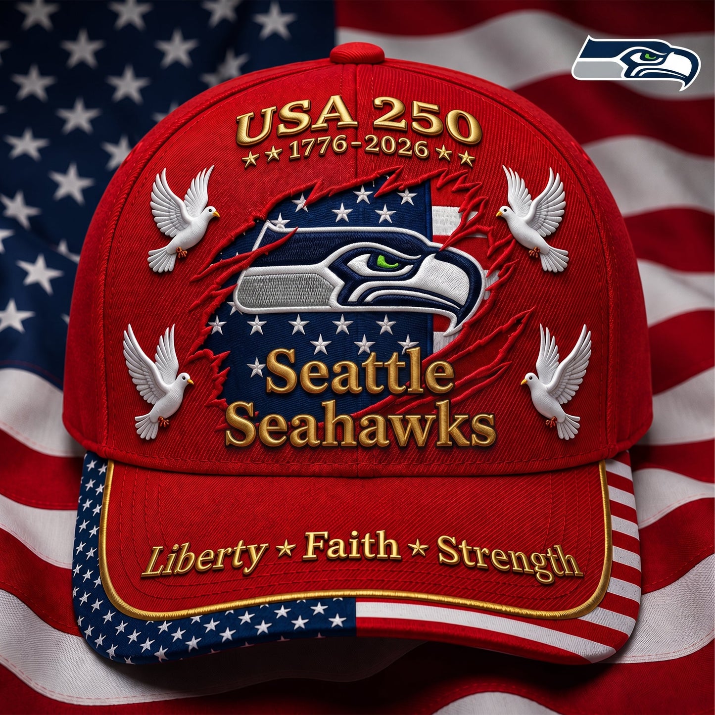 Premium NFL x SS 250 Years Anniversary Of Freedom Cap V2  260626