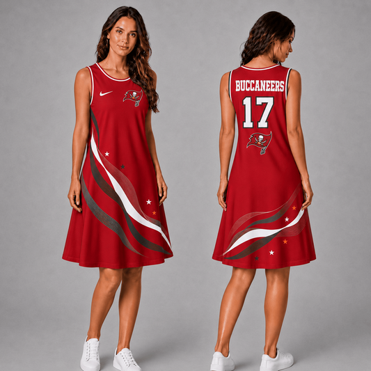 Premium NFL x TB Style Custom Sleeveless Dress Personalized Name Number 180626