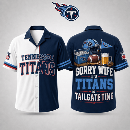 Premium NFL x TEN Funny Football Fan Hawaiian Shirt Sorry Wife It's Tailgate Time Button 300626