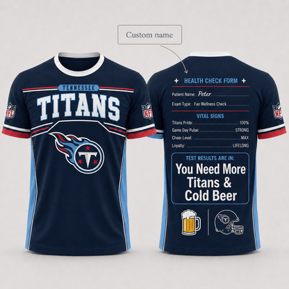 Premium NFL x TEN Funny Personalized Health Check Form 3D Shirt Football Enthusiasts 040726