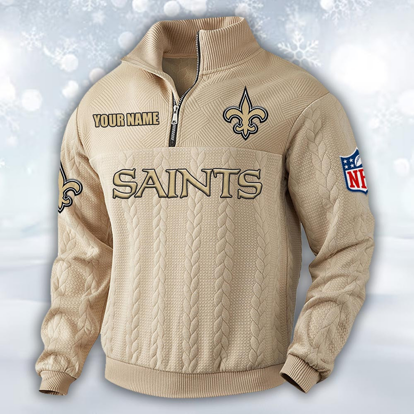Premium NO x NFL Cable Knit Quarter-Zip DATND TANTD