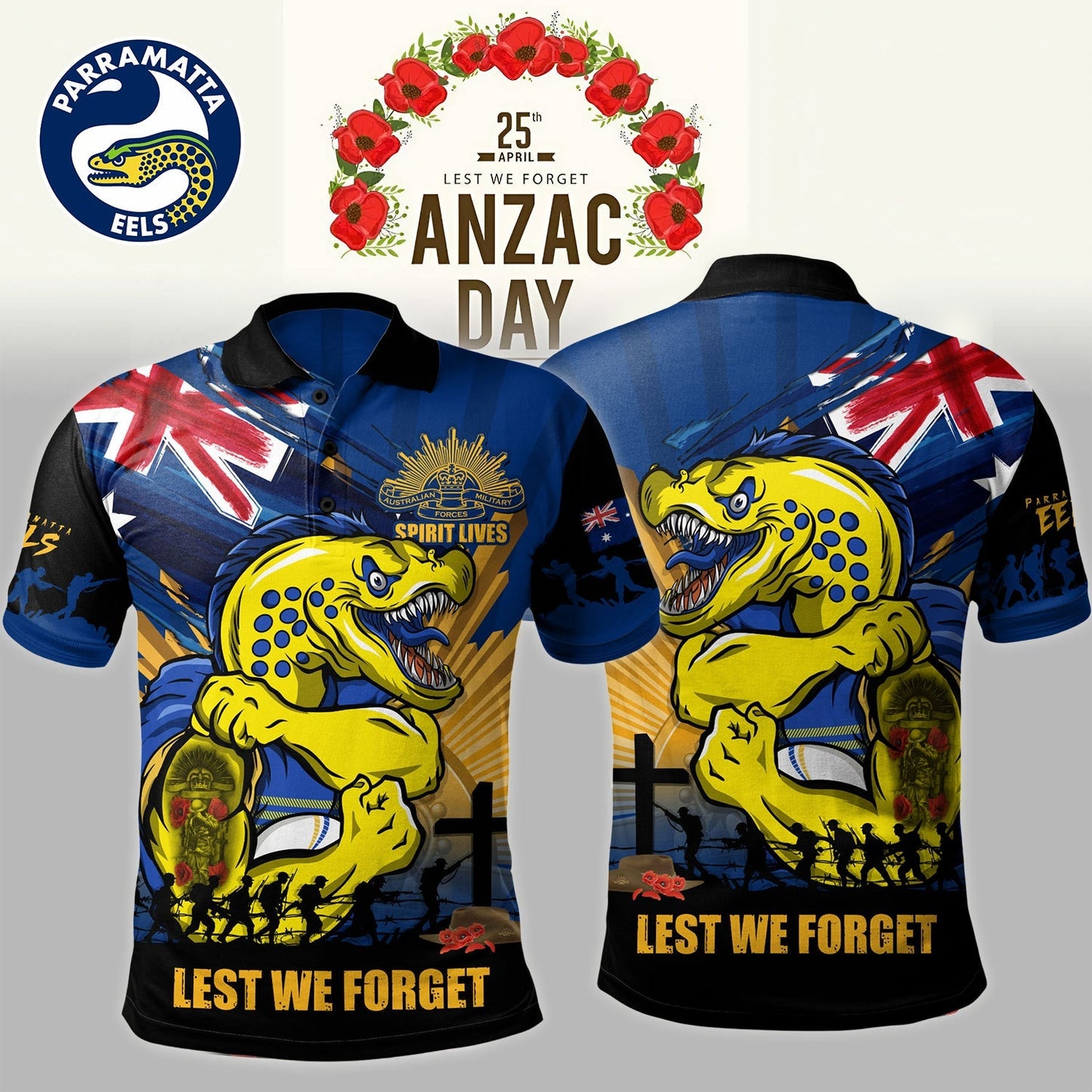 Premium NRL X PE Polo Shirt Fearless ANZAC Defender NDT NHM