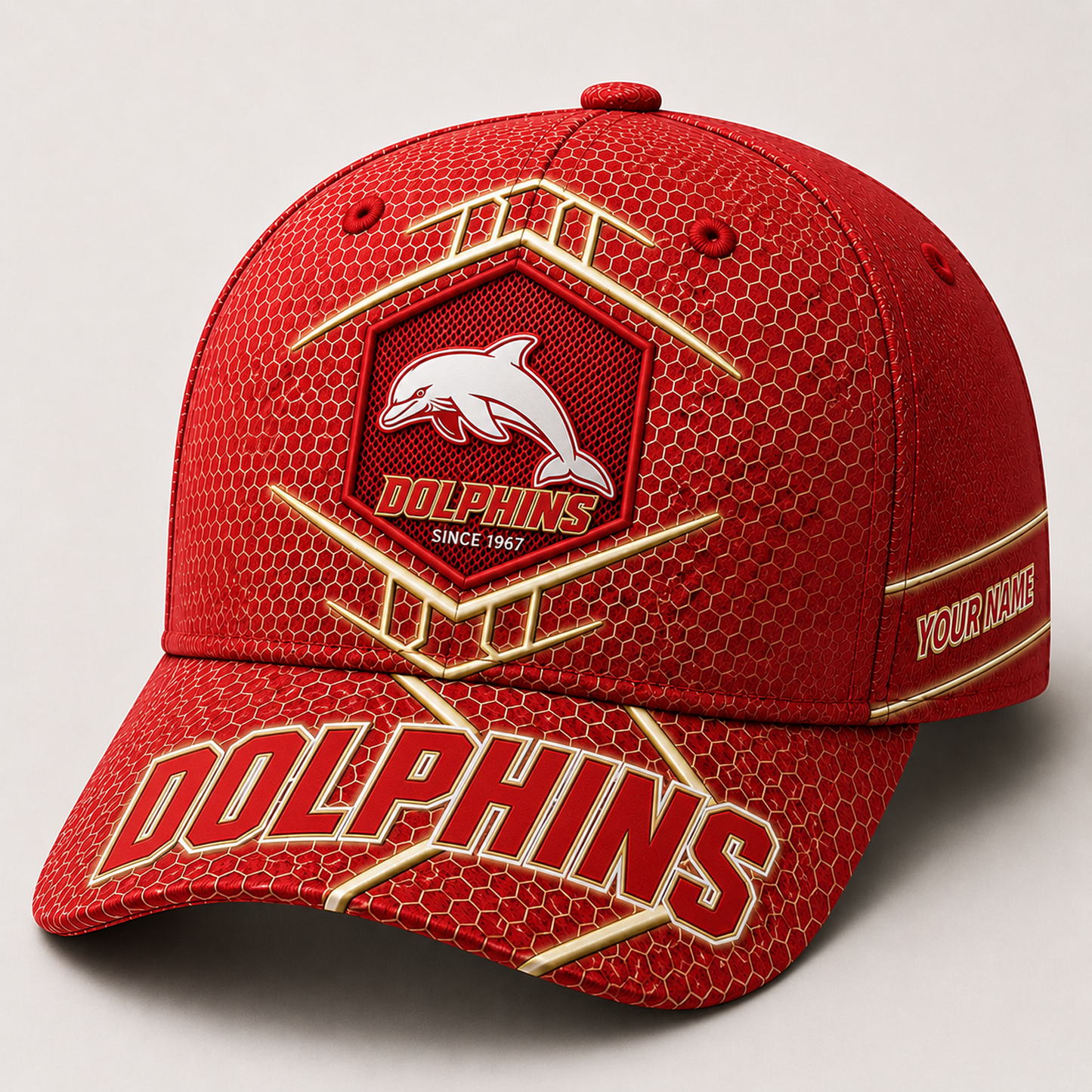 Premium NRL x DOL Honeycomb Custom Name Cap for Loyal Fans